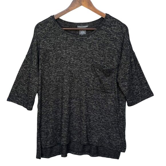 Chelsea & Theodore Top Women Size S Charcoal Gray Sweat Shirt Pullover Thick - Picture 1 of 10